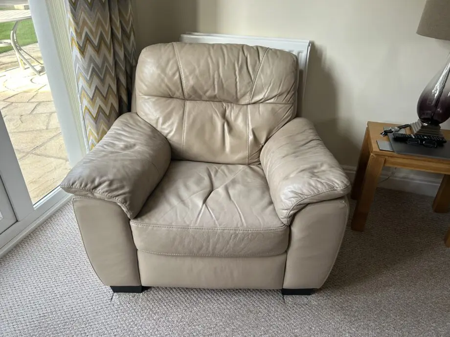 Mink leather 3 seater & 2 arm chairs