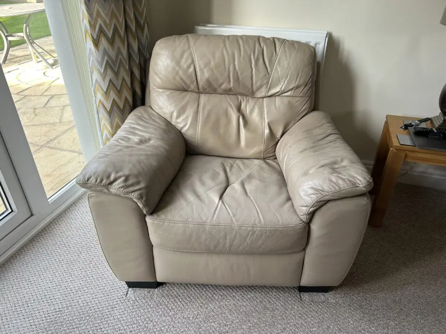 Mink leather 3 seater & 2 arm chairs