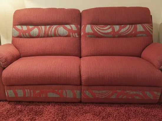 2-Seater Red Fabric Sofa - Comfortable & Stylish