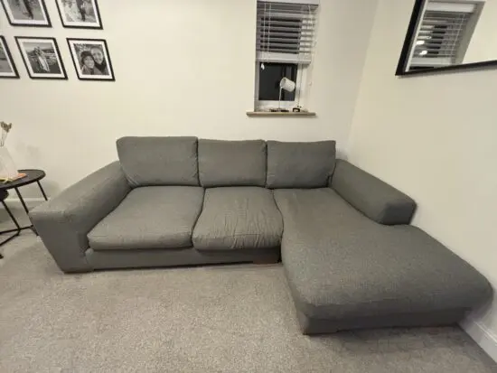 Next Houghton Relaxed Fit Grey, chaise sofa left sided