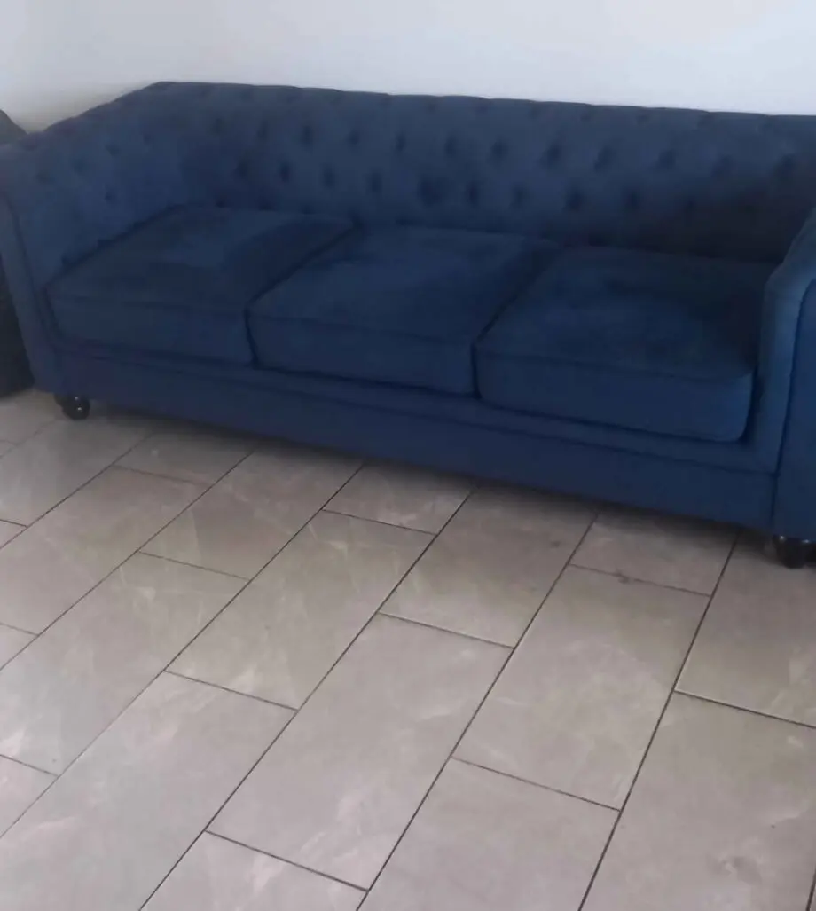 4 seater navy blue sofa