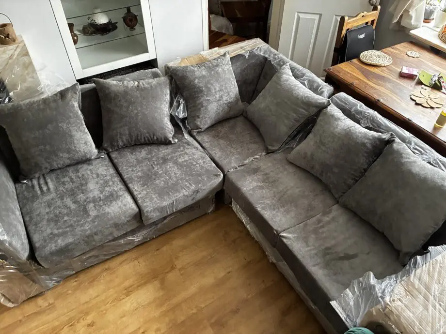 Grey corner sofa reversible design