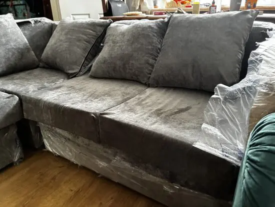 Grey corner sofa reversible design