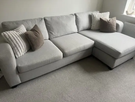 DFS grey corner sofa plus cuddler sofa