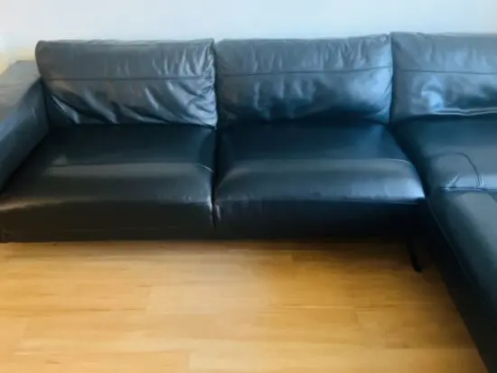 Nuela Leather Left Hand Facing Arm Open End Corner Sofa