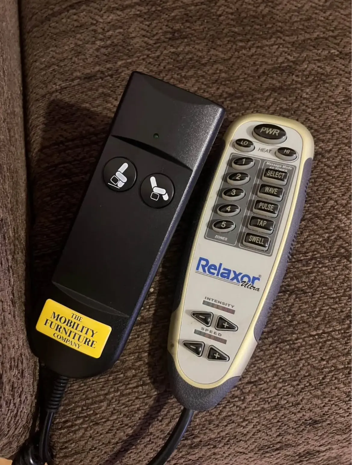 Brown electric heat and massage arm chair with lifting assist