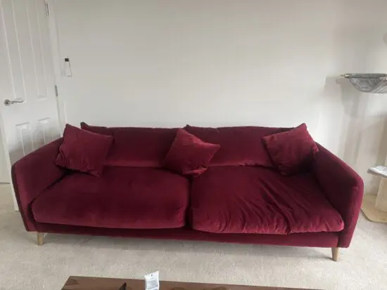Loaf Large Squishmeister Sofa in Merlot Velvet