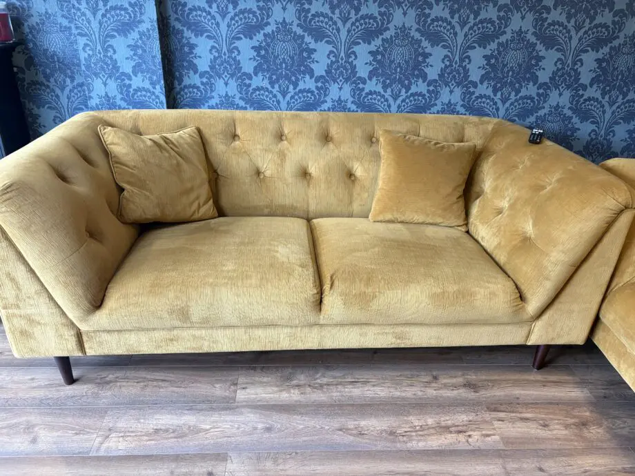Sofology Bridgerton Fabric 3 Seater and 2 Seater in Nugget Gold