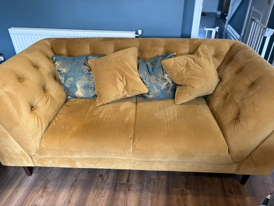Sofology Bridgerton Fabric 3 Seater and 2 Seater in Nugget Gold