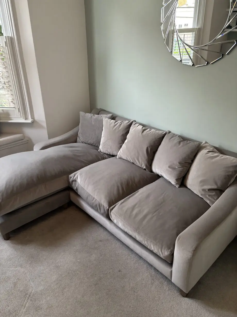 Loaf Grey Velvet Chaise Sofa