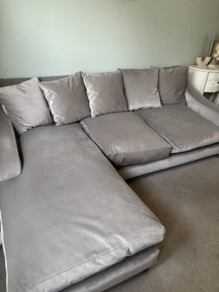 Loaf Grey Velvet Chaise Sofa