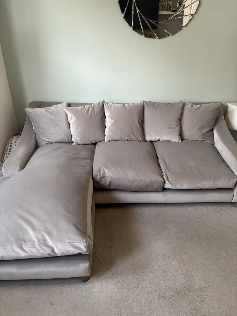 Loaf Grey Velvet Chaise Sofa