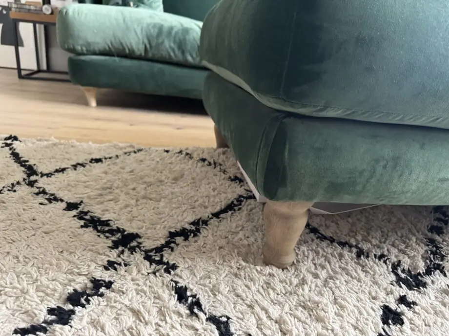 Loaf early edition Smithy sofa green velvet with footstool