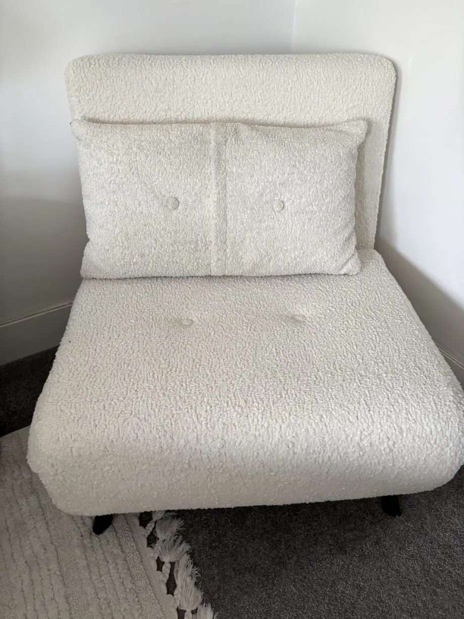 MADE Haru single sofa bed, Faux Sheepskin
