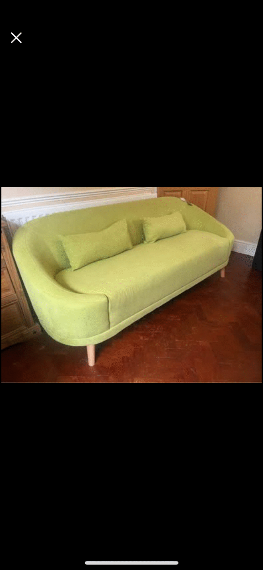 Bespoke green sofa