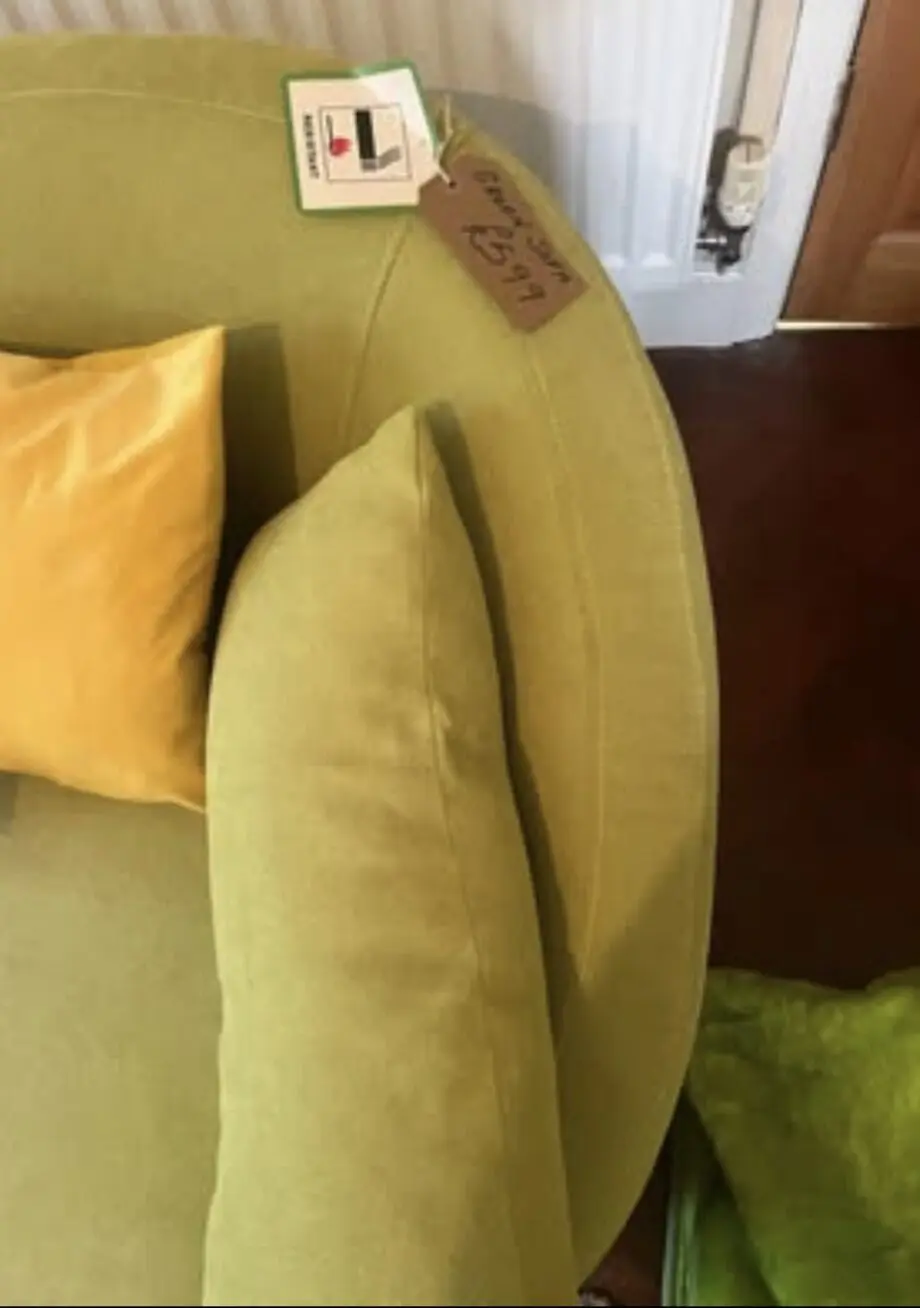 Bespoke green sofa