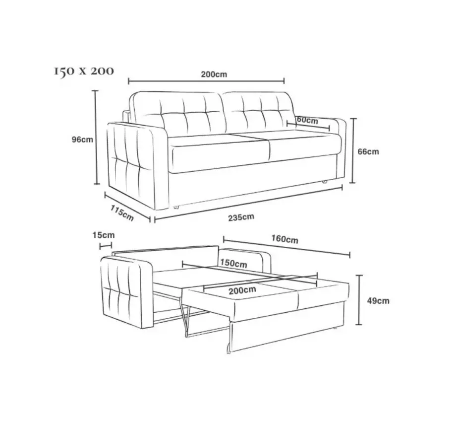 Sleep8 king size sofa bed