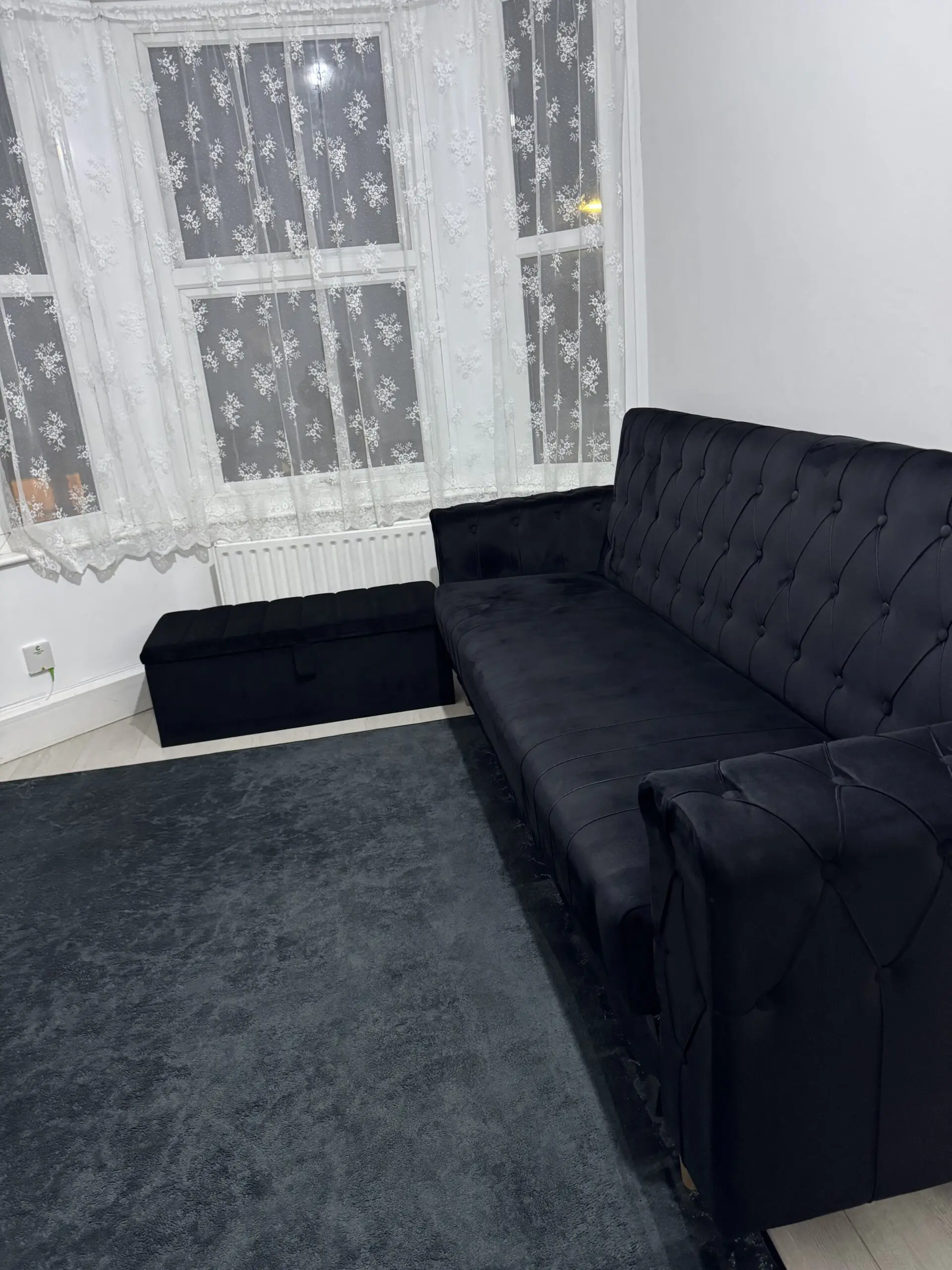 Modern Black Velvet Sofa Bed