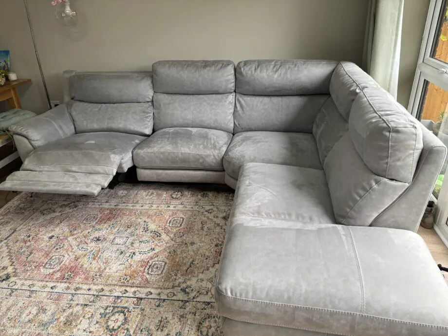 Sofology Grey silver corner sofa suede like