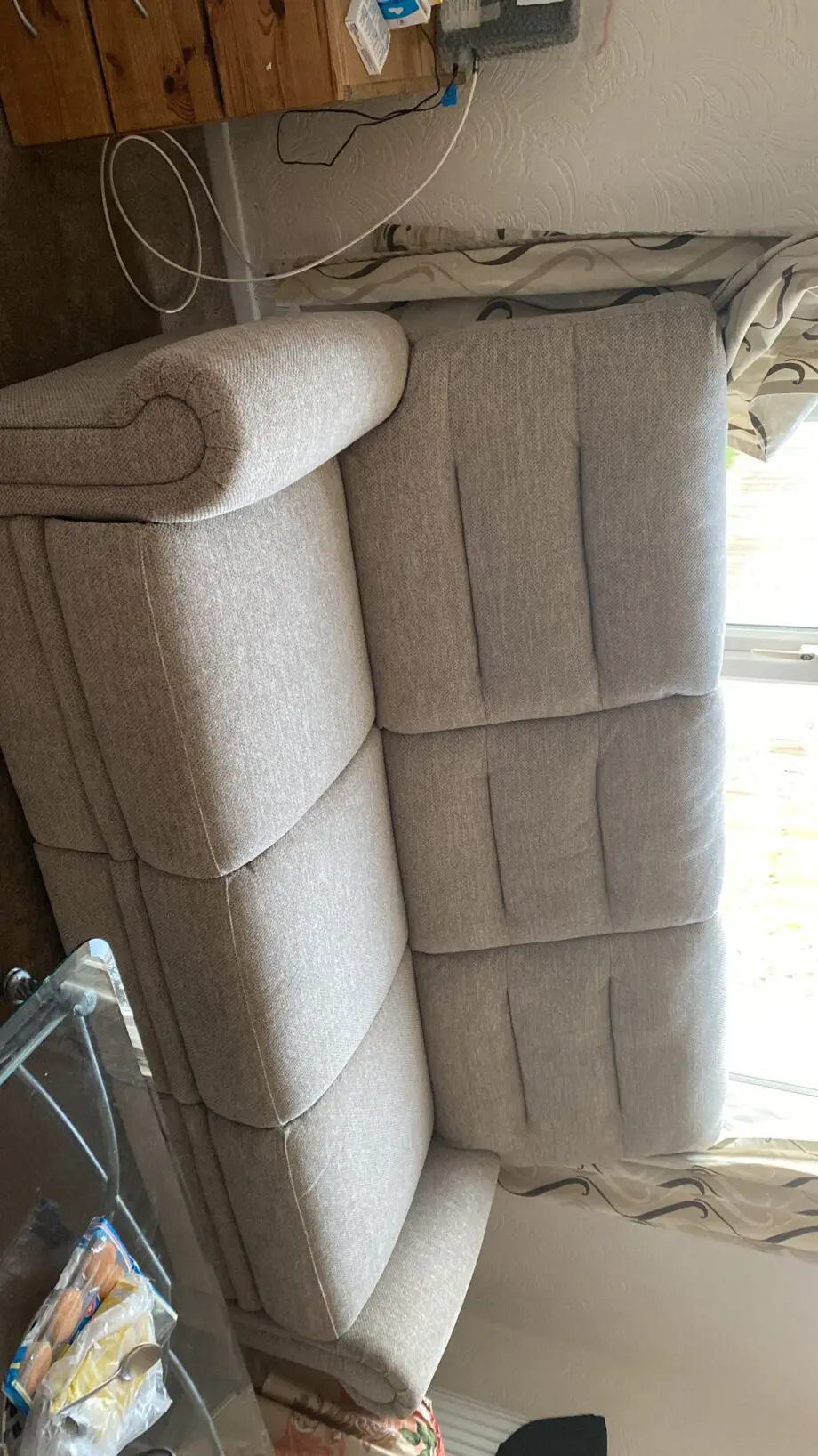 Oak furniture land 3 seater sofas in perfectly new condition in Dorset Beige fabric