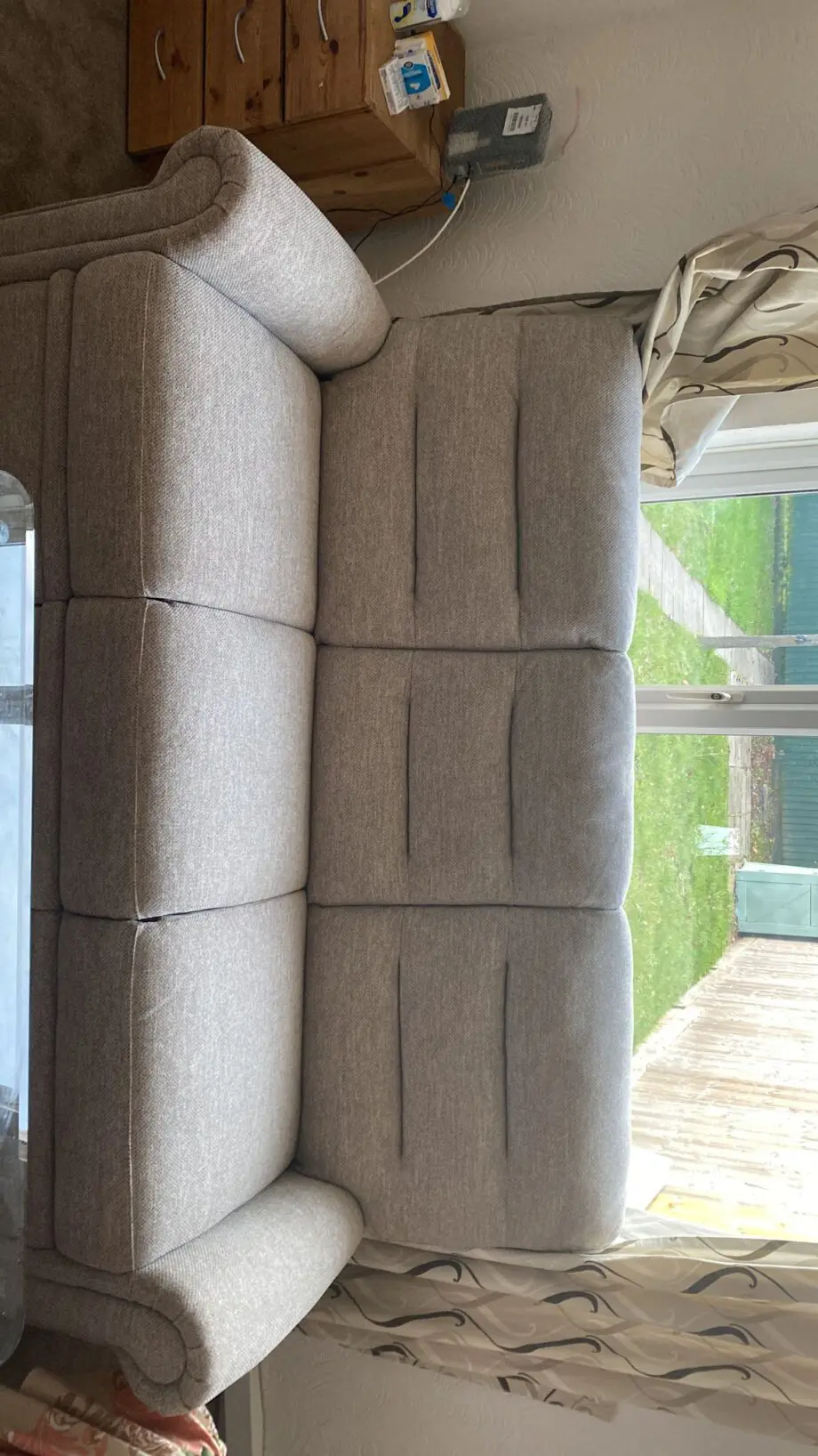 Oak furniture land 3 seater sofas in perfectly new condition in Dorset Beige fabric