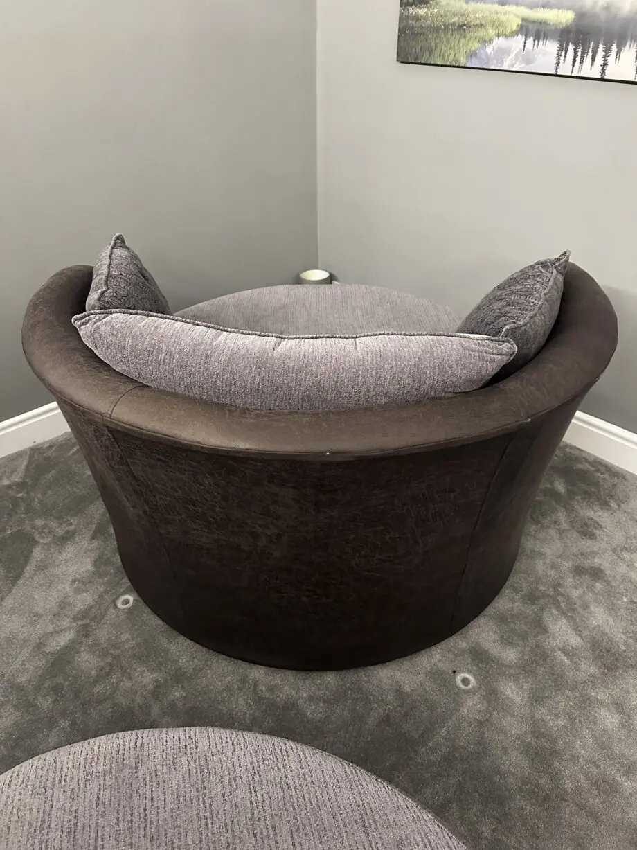 DFS charcoal swivel chair & stool