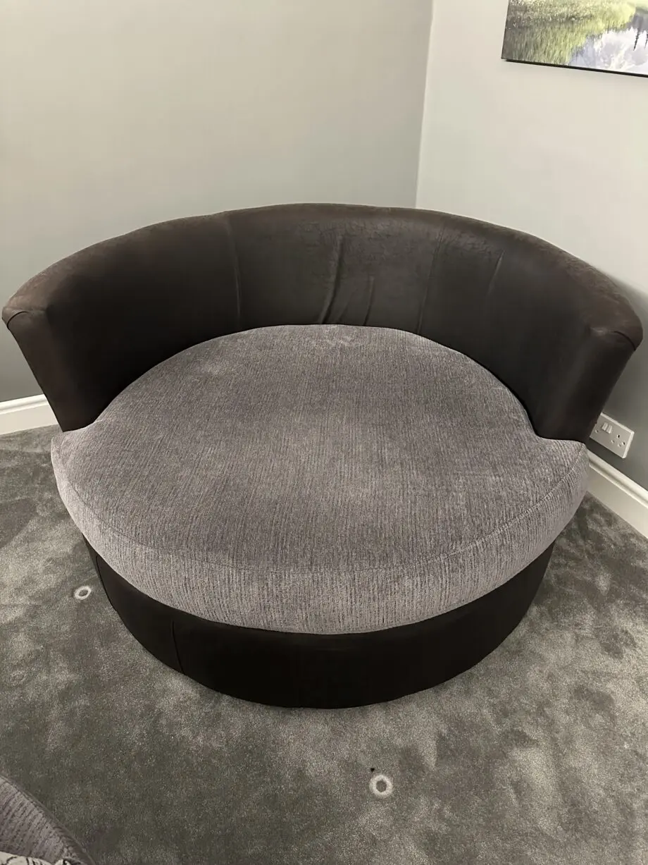 DFS charcoal swivel chair & stool