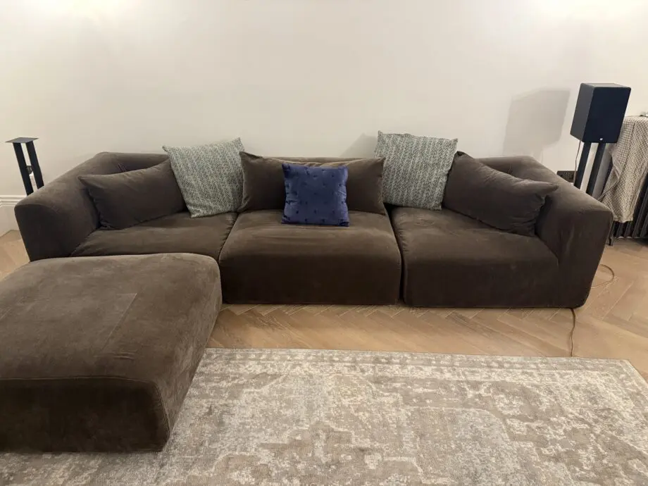 Tine K Home - L shape dark brown sofa
