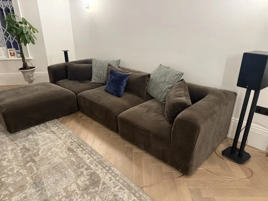 Tine K Home - L shape dark brown sofa