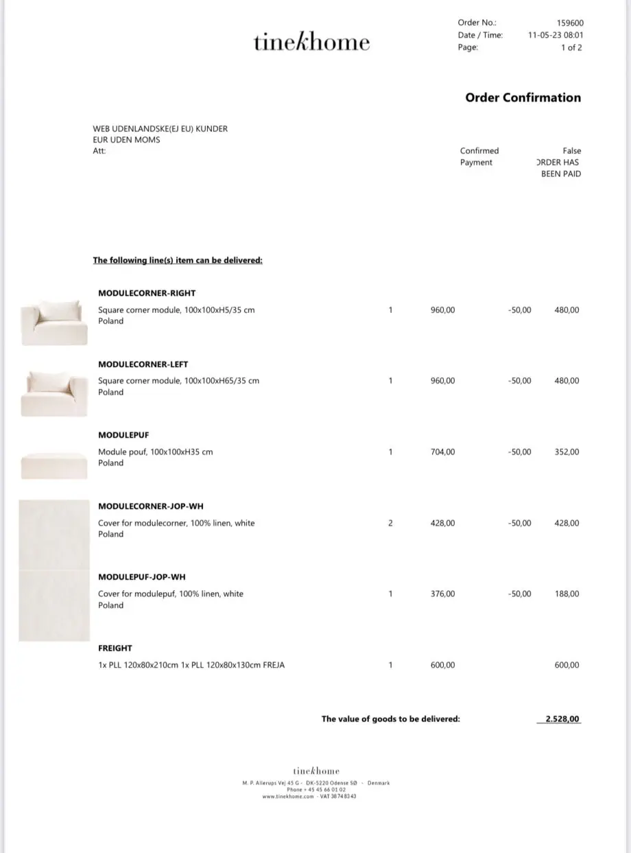 Tine K Home - L shape dark brown sofa