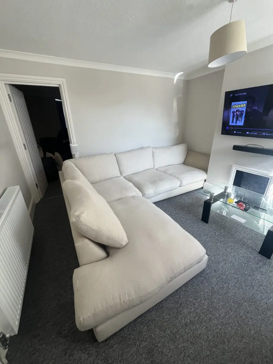 DFS beige corner sofa