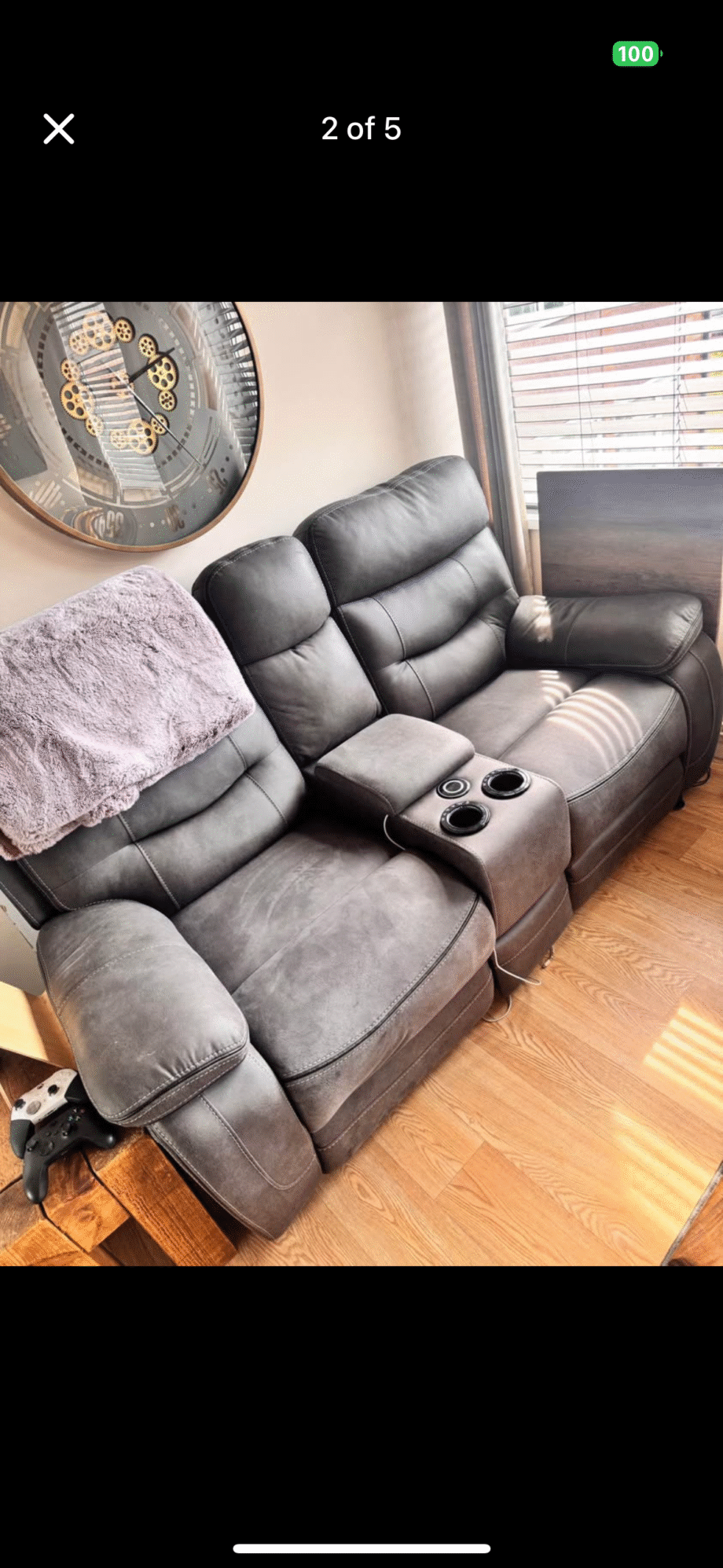 DFS Graphite Vinson Smart Sofa, 2 Seater, Recliner, Excellent condition.