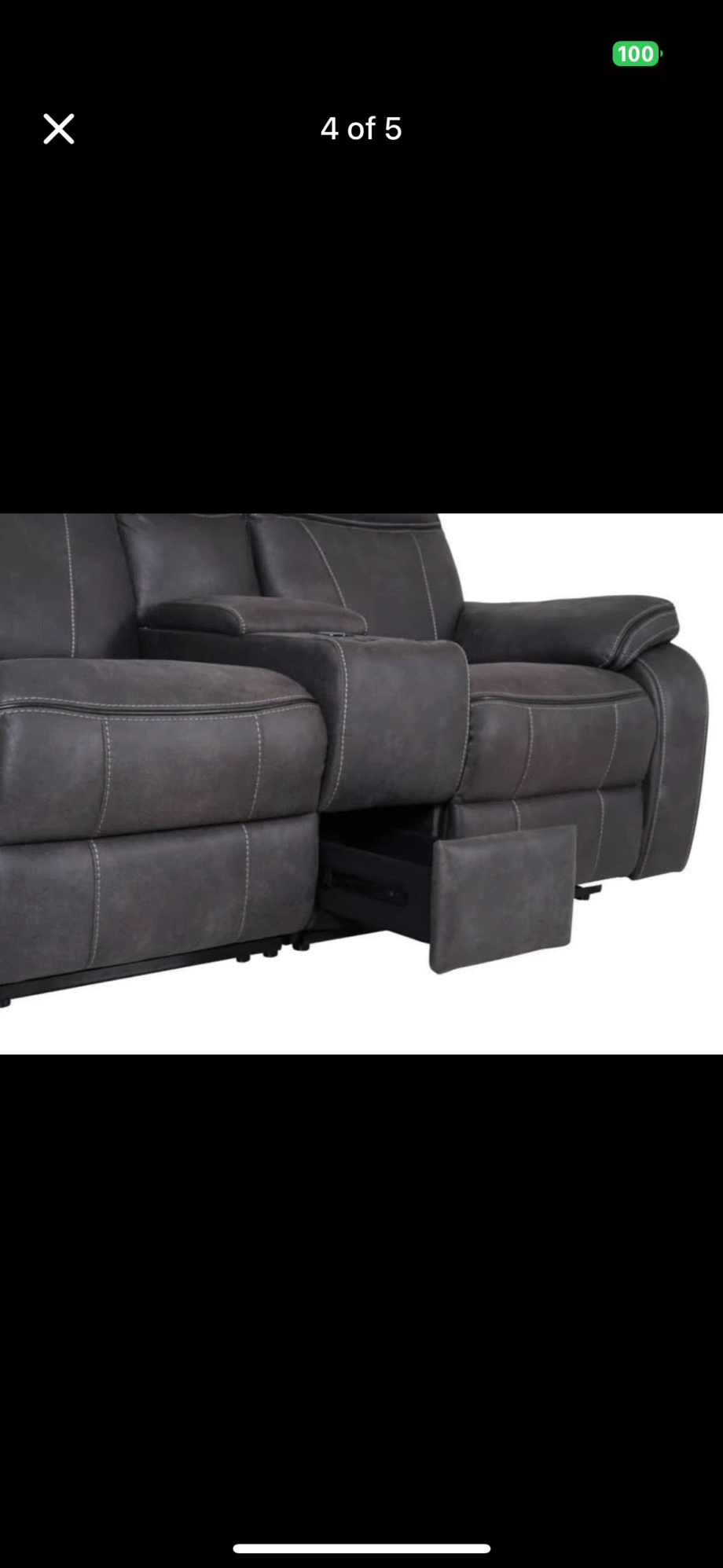 DFS Graphite Vinson Smart Sofa, 2 Seater, Recliner, Excellent condition.