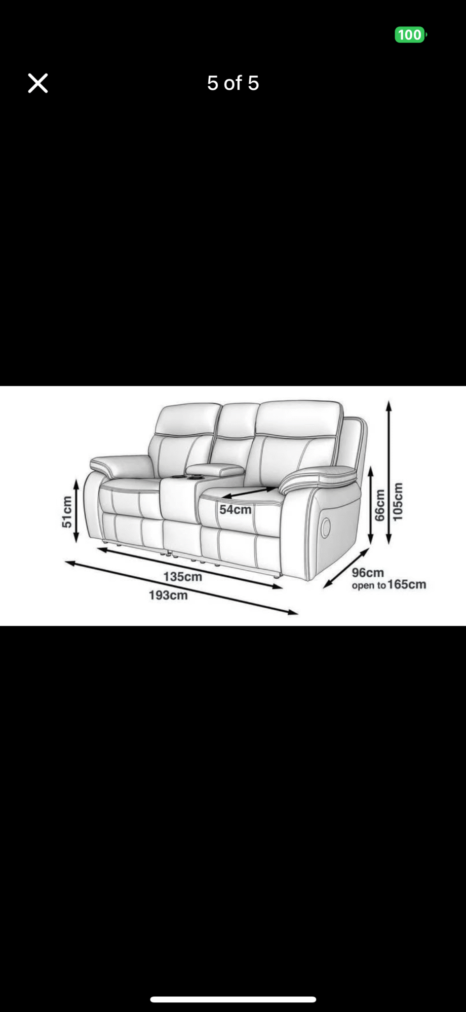DFS Graphite Vinson Smart Sofa, 2 Seater, Recliner, Excellent condition.