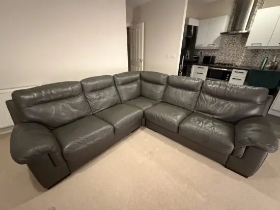 VIOLINO leather grey corna sofa