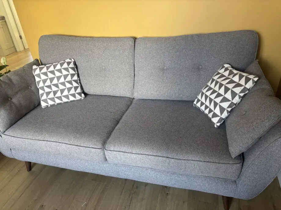DFS French connection charcoal 3 seaters and cuddle seat