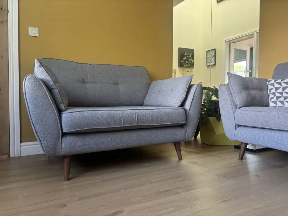 DFS French connection charcoal 3 seaters and cuddle seat