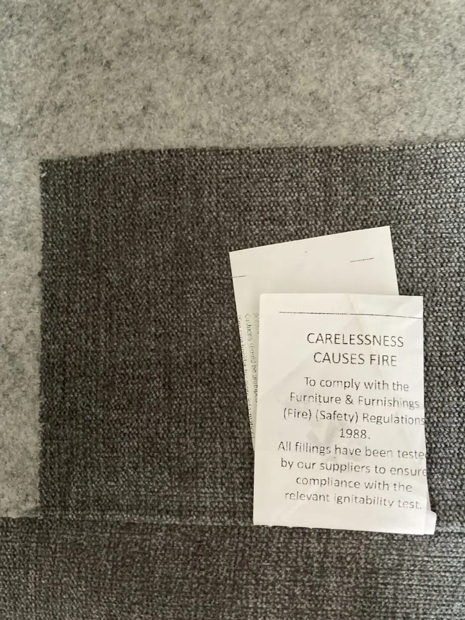 Chesterfield Style Arms Grey Fabric