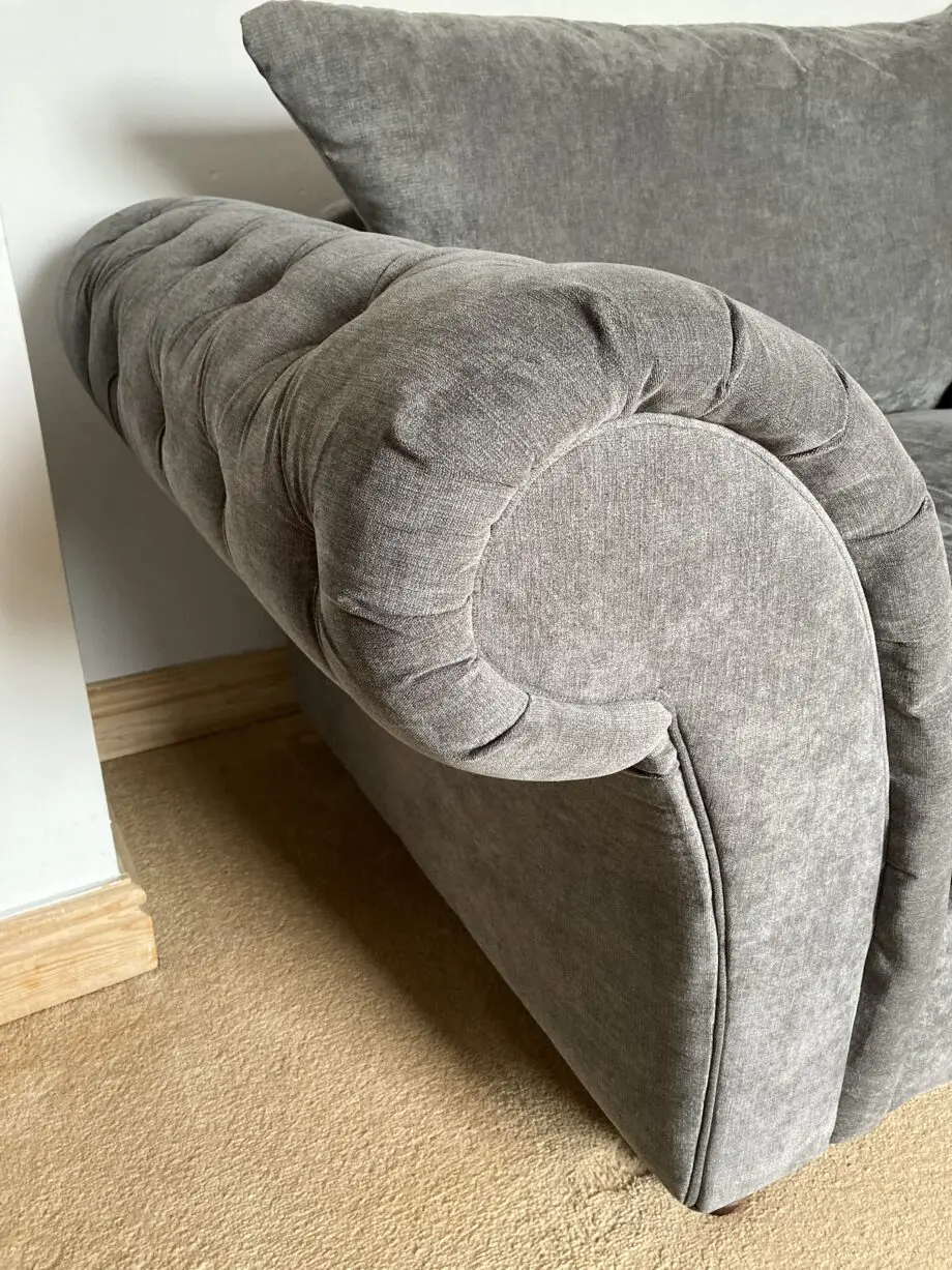 Chesterfield Style Arms Grey Fabric
