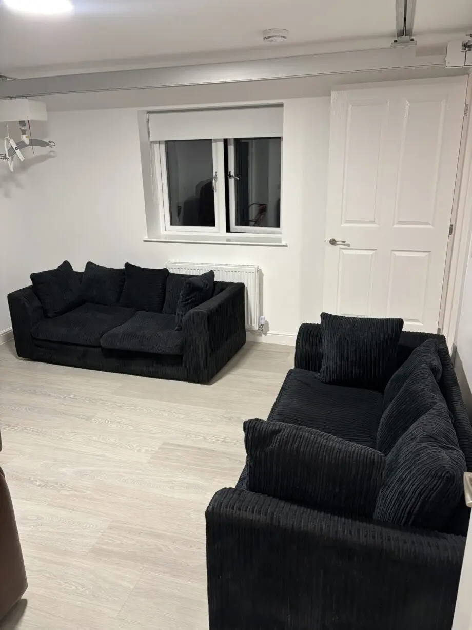 2+2 SEATER BLACK CORDED SOFA