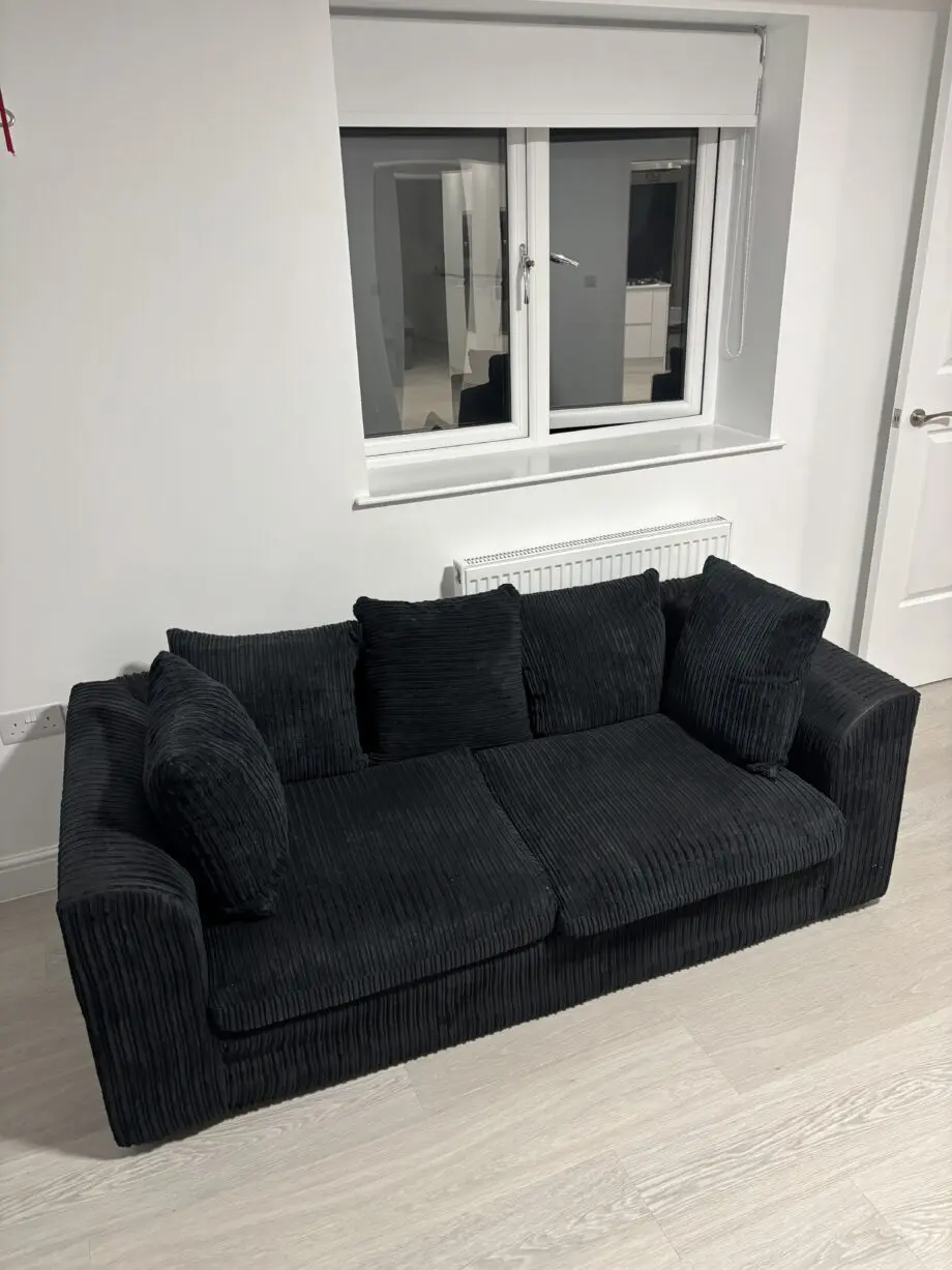 2+2 SEATER BLACK CORDED SOFA