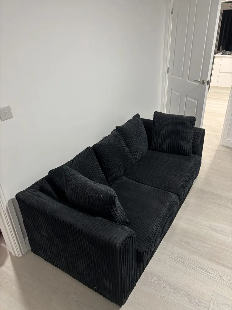 2+2 SEATER BLACK CORDED SOFA