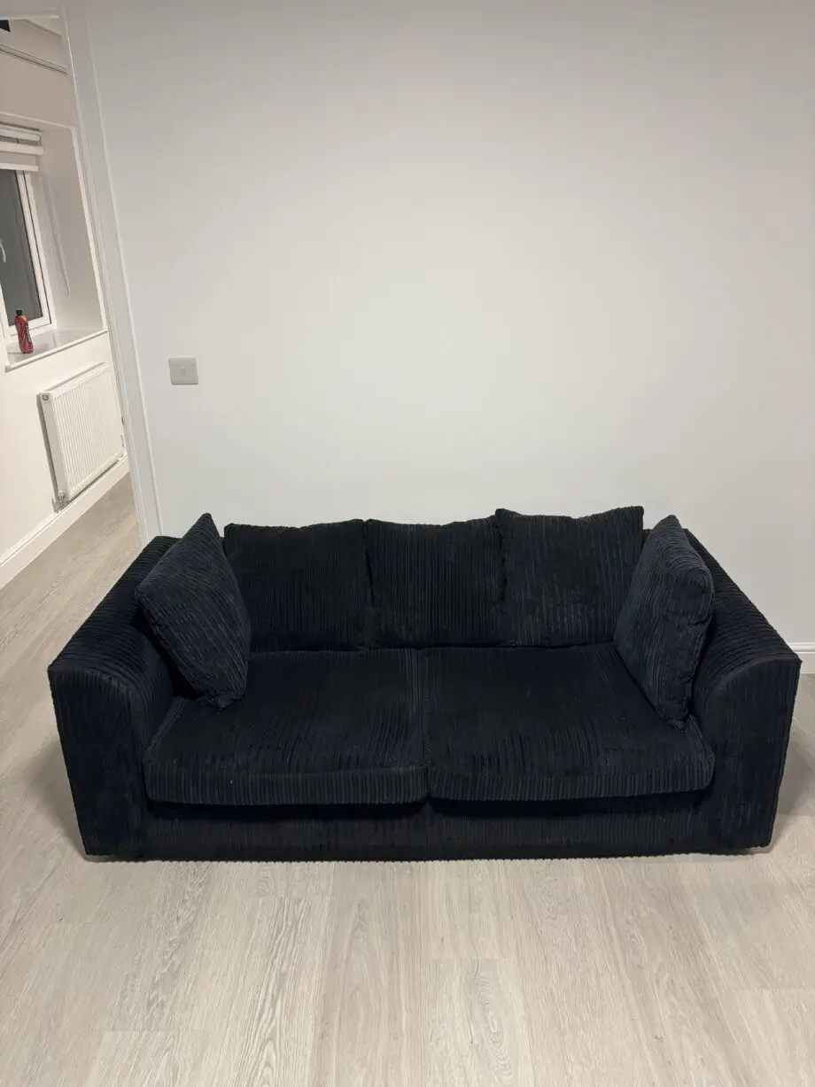2+2 SEATER BLACK CORDED SOFA