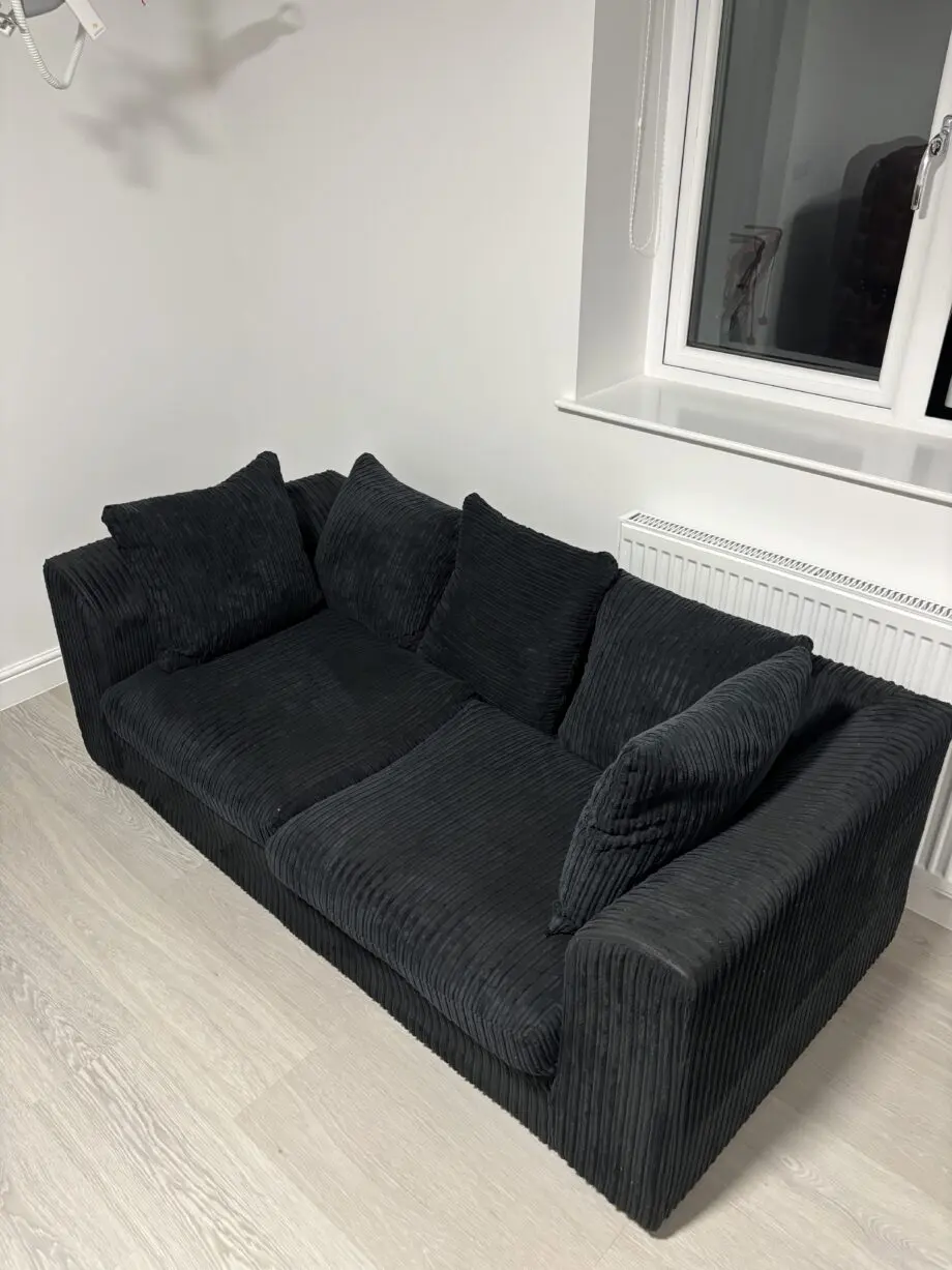 2+2 SEATER BLACK CORDED SOFA