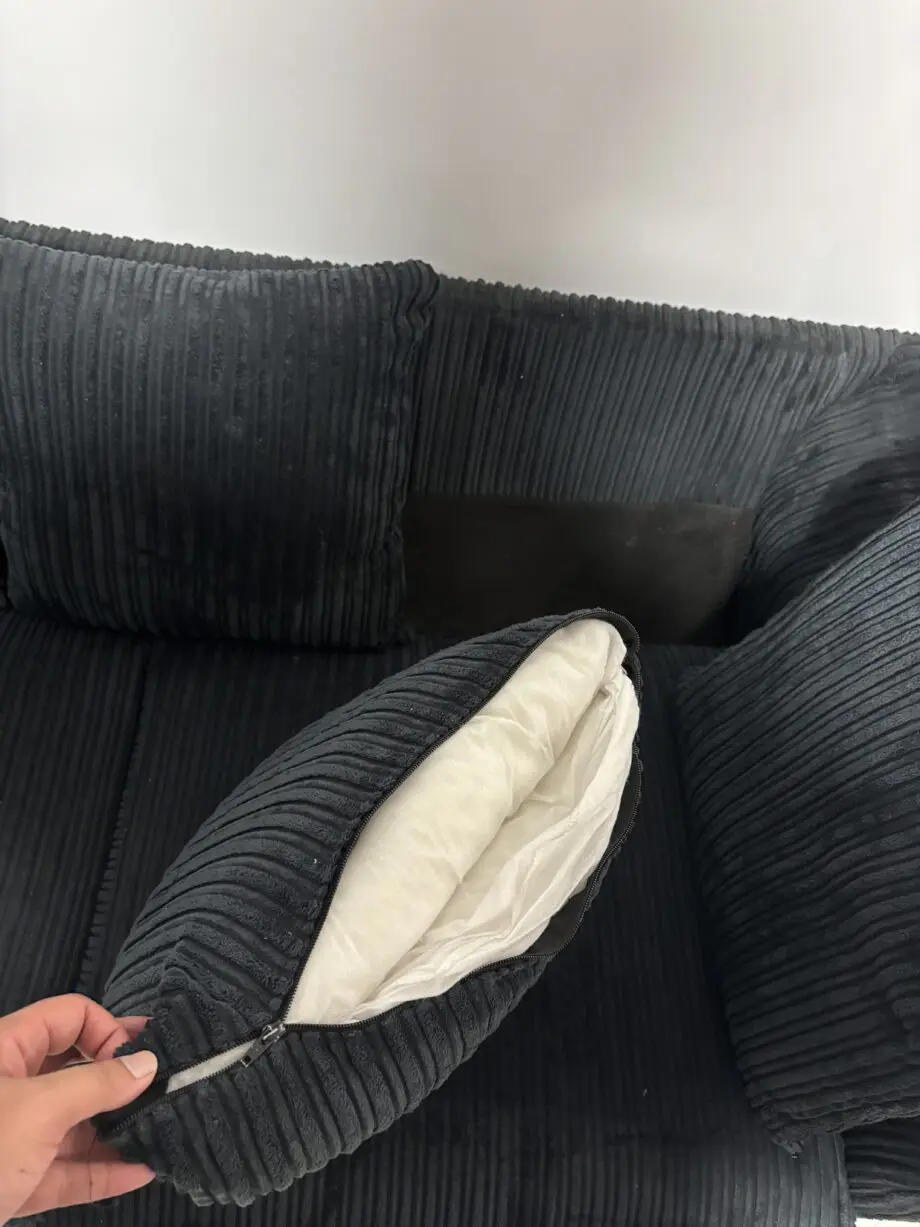 2+2 SEATER BLACK CORDED SOFA