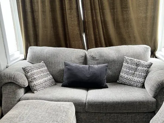 SCS whisper grey and cream chenille sofa set 3 piece