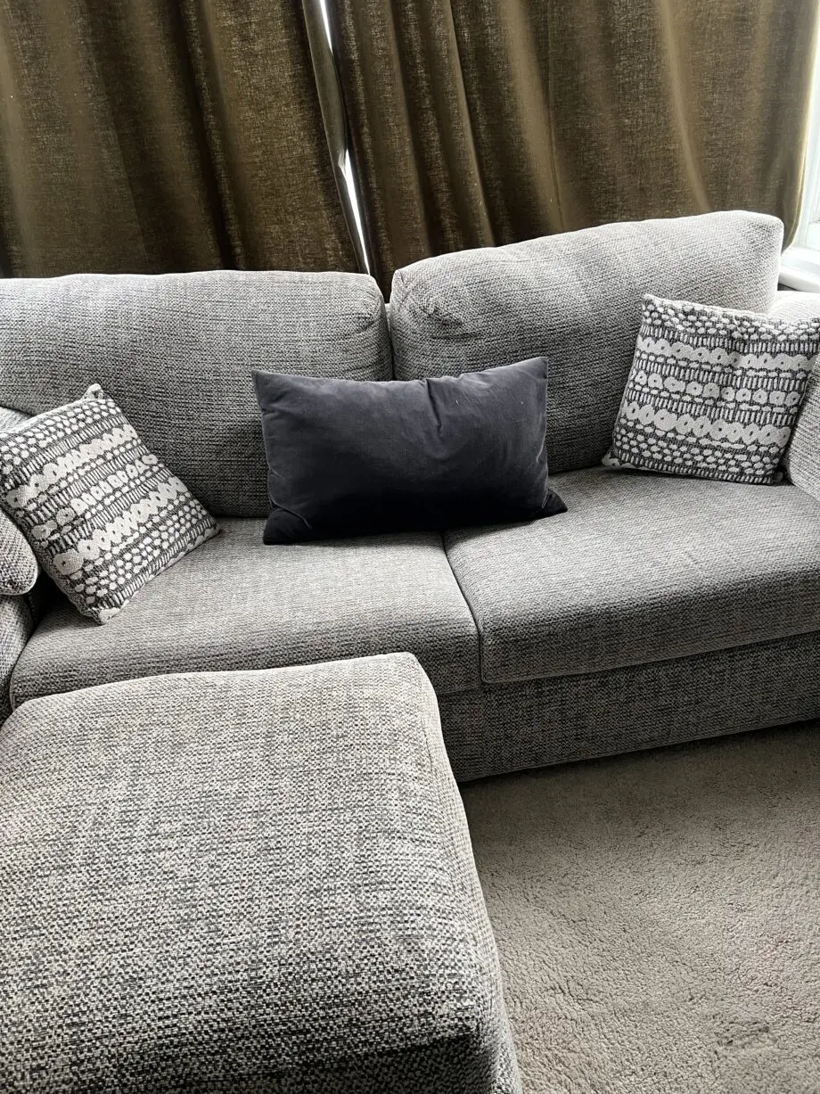 SCS whisper grey and cream chenille sofa set 3 piece