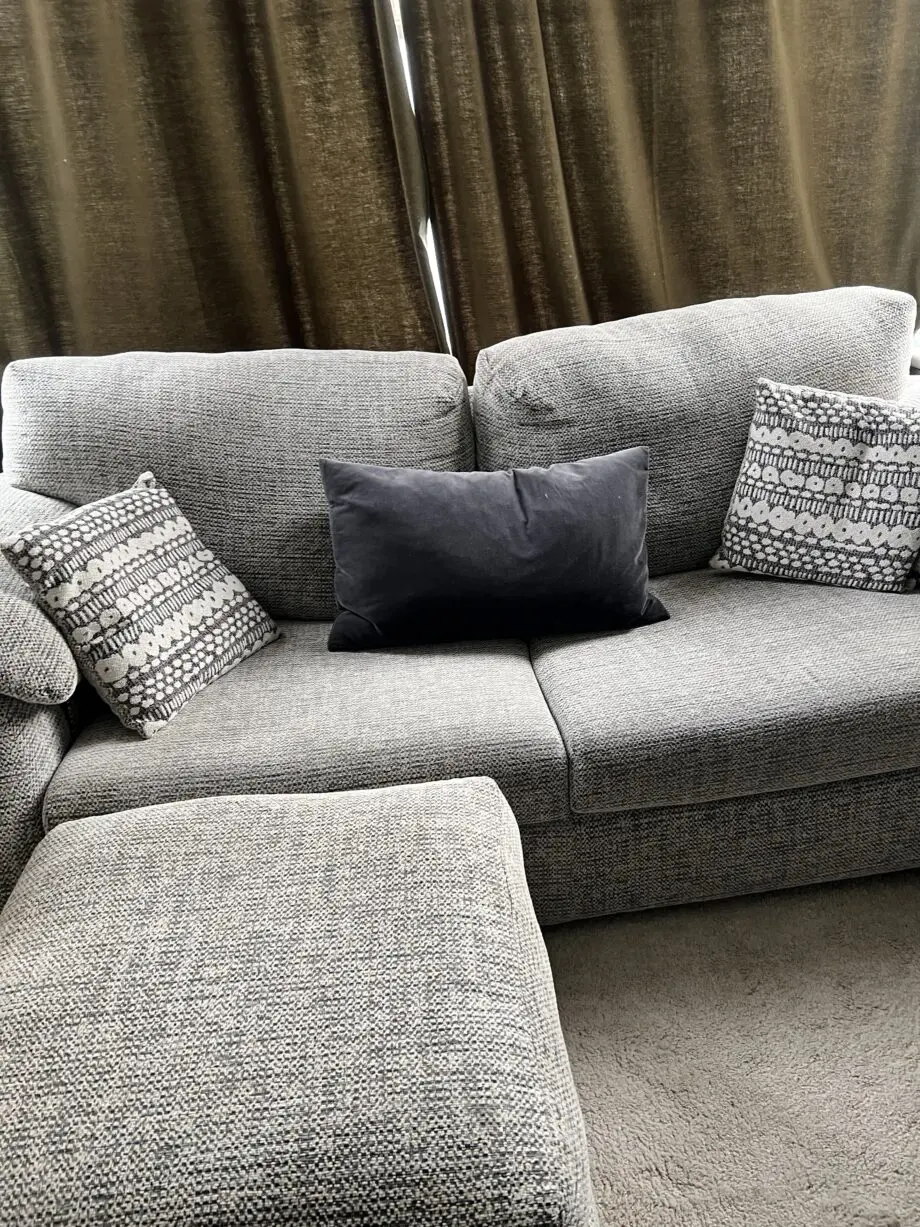 SCS whisper grey and cream chenille sofa set 3 piece