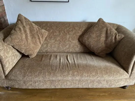 John Sankey for John Lewis chesterfield-style sofa in golden tones
