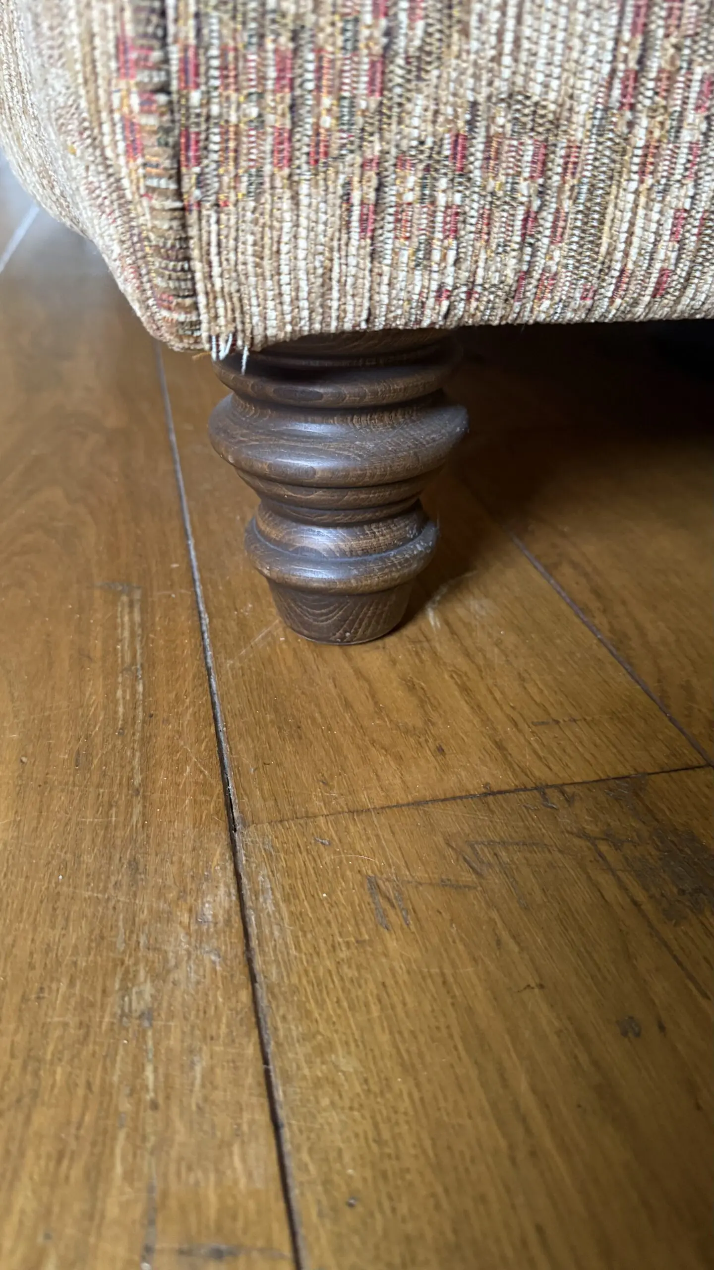 John Sankey for John Lewis chesterfield-style sofa in golden tones